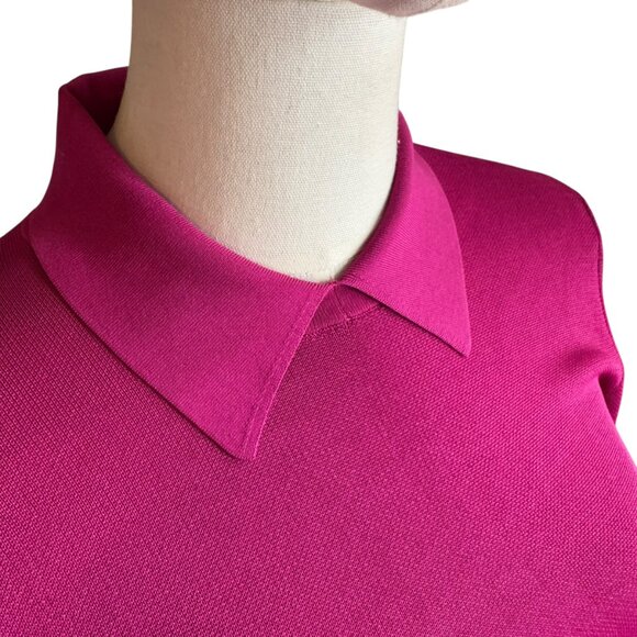 Trina Turk Magenta Collared Knit Polo Midi Dress NWT Size M - Picture 4 of 8